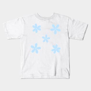 Abstract Flowers - Light Sky Blue Kids T-Shirt